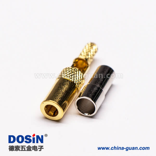 SSMB連接器公頭直式RF射頻同軸連接器開天窗壓接式