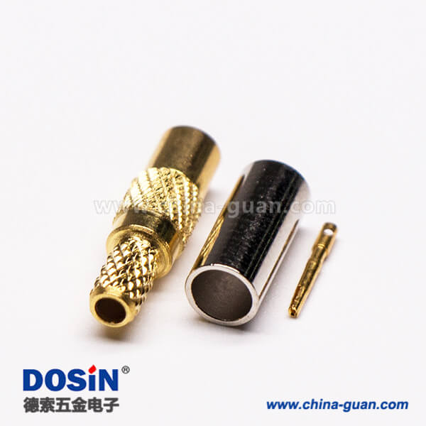 8-1 MMCX同軸連接器直式公頭壓接式接同軸線纜