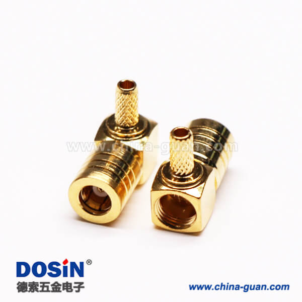 8-4 連接器SMB公頭彎式90度壓接接線鍍金
