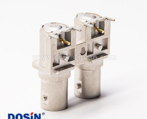 雙BNC接頭彎式90度母座插板接PCB板