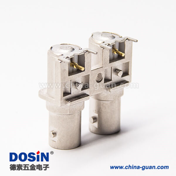 801-0293 雙BNC接頭彎式90度母座插板接PCB板