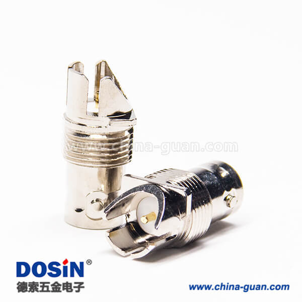 16-4 bnc卡板式接PCB板母頭直式180度鍍鎳