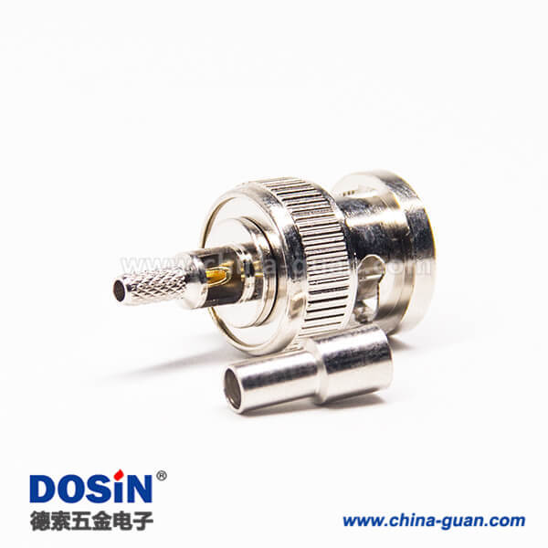 17-1 bnc頭接線直式180度接線公頭連接器壓接式