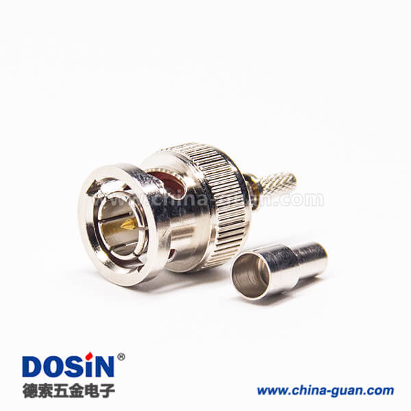17 bnc頭接線直式180度接線公頭連接器壓接式