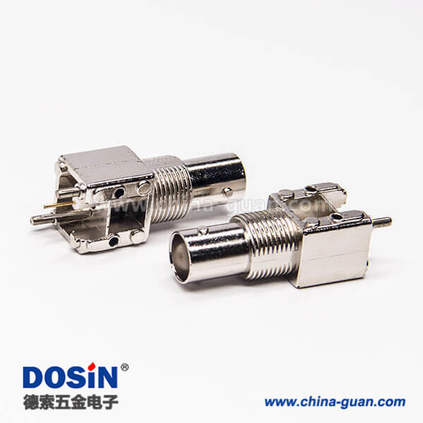 19-2 pcb板BNC插頭直式180度穿孔插PCB板