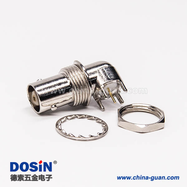 29 bnc插板接PCB板連接器彎式母頭穿墻面板安裝