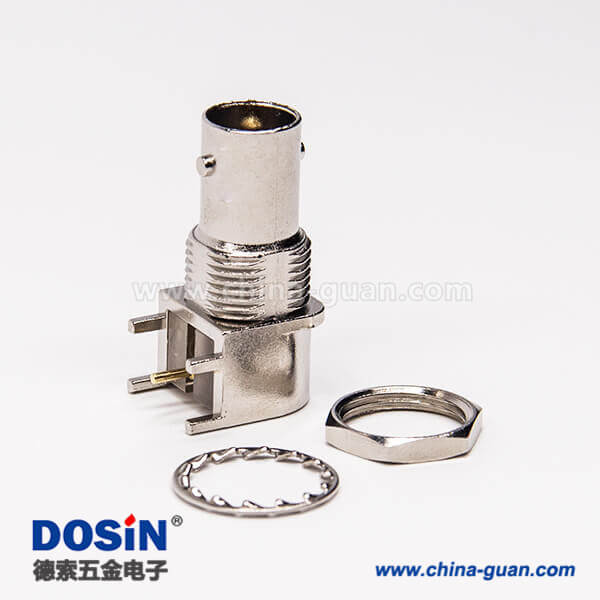 36-2 彎腳bnc連接器母座穿墻式插PCB板