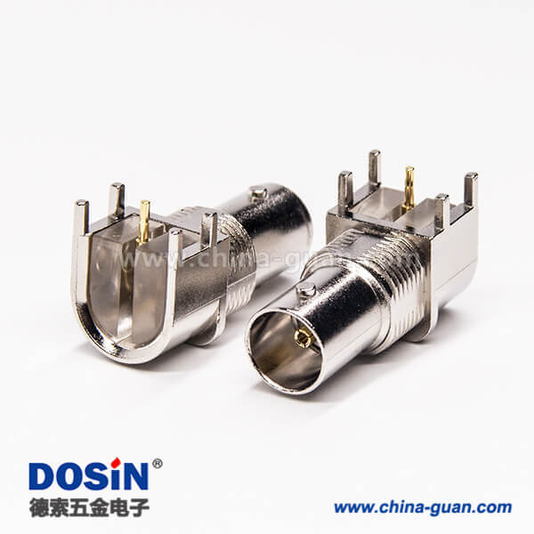 36-3 彎腳bnc連接器母座穿墻式插PCB板