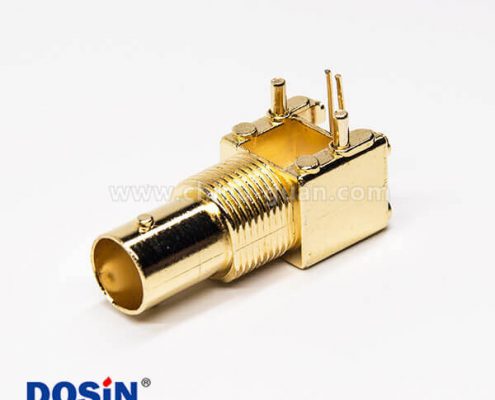 bnc彎頭接頭母座鍍金穿墻面板安裝式插PCB板