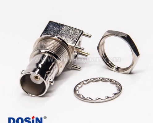 BNC面板安裝母頭彎式穿墻插PCB板