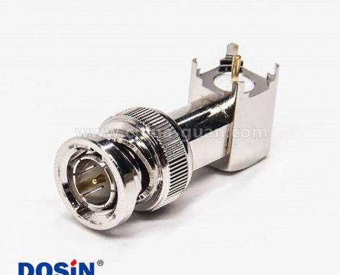 bnc接頭公頭彎式90度穿孔式接PCB板