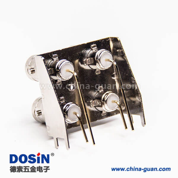 45-1 插板bnc母頭2*2彎式連接器接PCB板