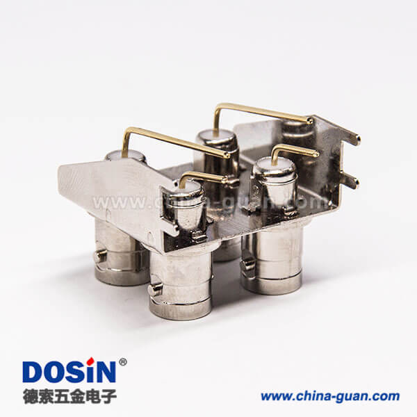 45-2 插板bnc母頭2*2彎式連接器接PCB板