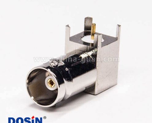 bnc母連接器90度彎頭穿孔插PCB板