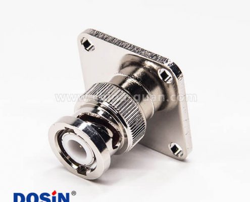 bnc四孔法蘭接頭直式公頭焊接式接線