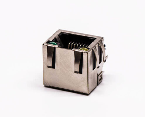 rj45接口銅殼母頭單口帶屏蔽帶燈網(wǎng)絡(luò)接口接PCB