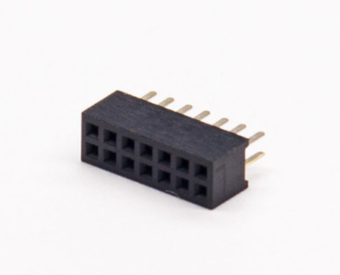 14pin排母連接器1直式180度間距1.27mm穿孔