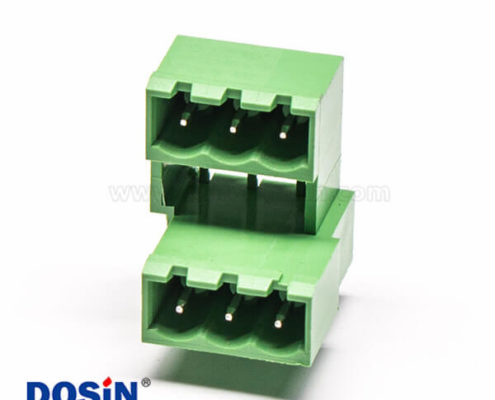 綠色端子6芯穿孔式接PCB板插入式雙層插拔式端子