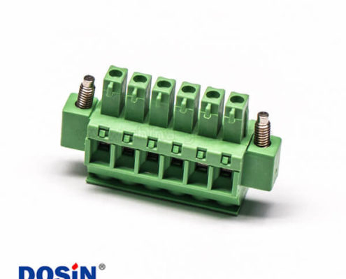 綠色插拔歐式端子螺母鎖緊直式綠色帶螺釘端子