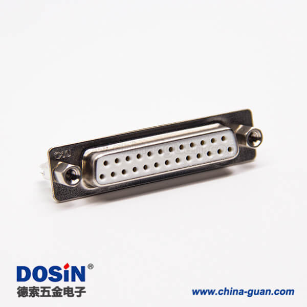 10 D sub雙層25車針180度母頭連接器直插板白色膠芯