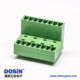 插拔式接線(xiàn)端子接線(xiàn)雙排16芯直式穿孔對(duì)接式綠色端子