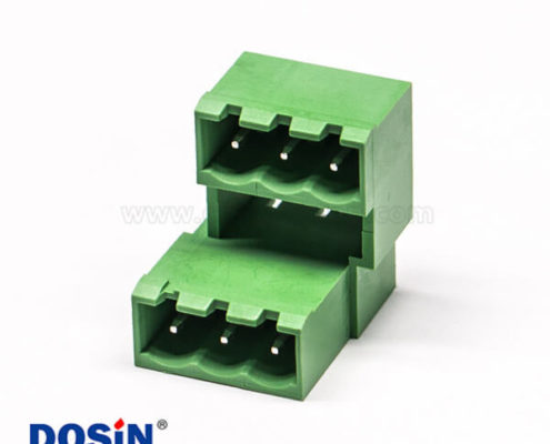 綠色端子座穿墻式端子免焊面板對接PCB連接器公母座對插拔銅