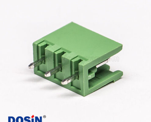 插拔式接線端子排3芯兩側(cè)空直式穿孔對接端子插座