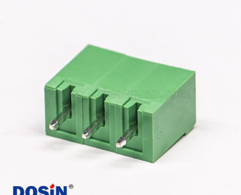 對插綠色接線端子直式3芯穿孔式直式插拔式綠色端子