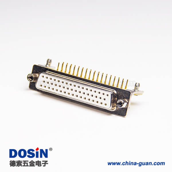 15 50pin彎頭D SUB母頭連接器鉚鎖連接插板焊板