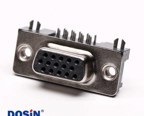 db15彎頭三排封裝母頭高密度黑色膠芯