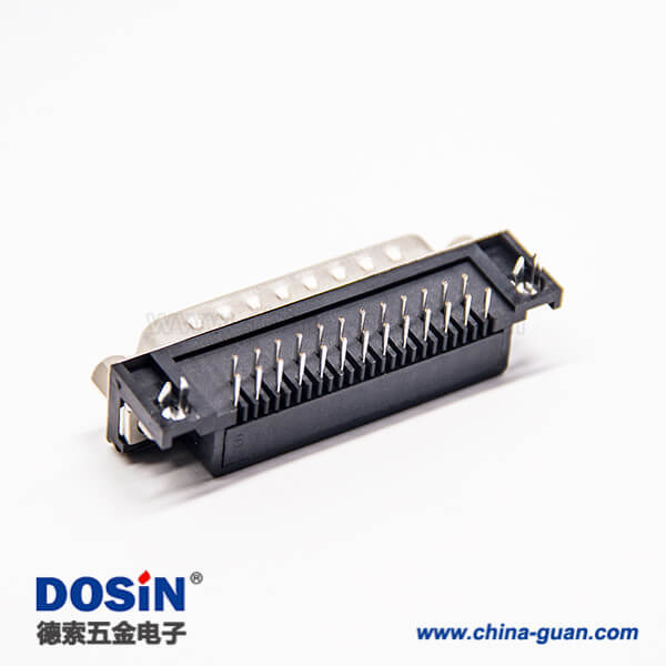 19-1 d sub 25pin連接器90度公頭鉚鎖式插板接PCB板