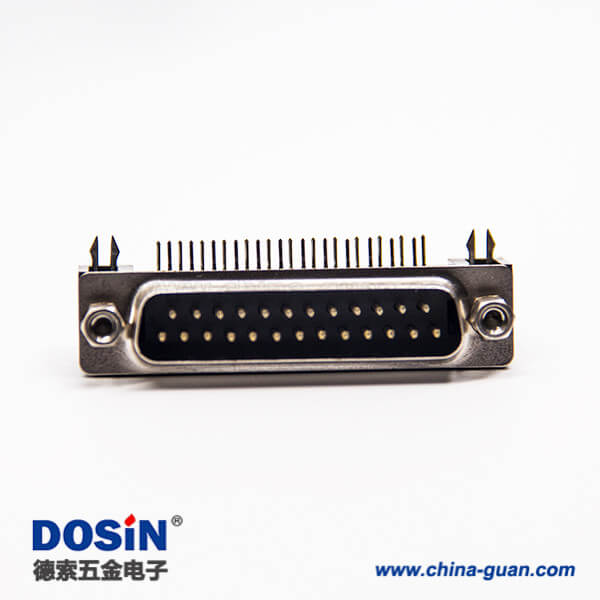 19-3 d sub 25pin連接器90度公頭鉚鎖式插板接PCB板