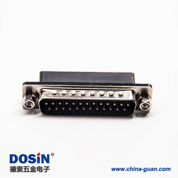 19-5 d sub 25pin連接器90度公頭鉚鎖式插板接PCB板