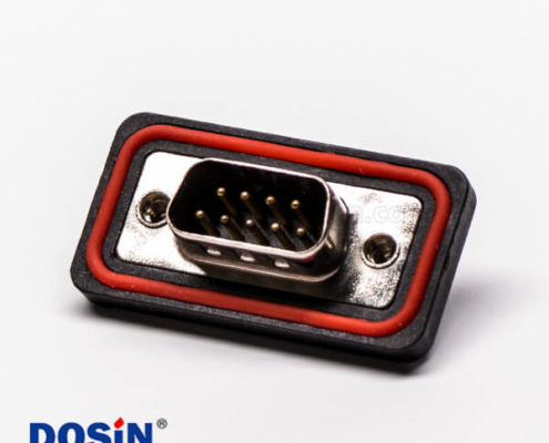 db9防水接頭IP67公頭雙排車針接線焊接