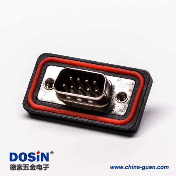 db9防水接頭IP67公頭雙排車針接線焊接