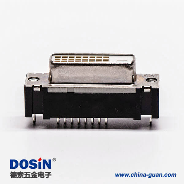 22-2 dvi接口24+1母頭直插白色膠芯穿孔接PCB板