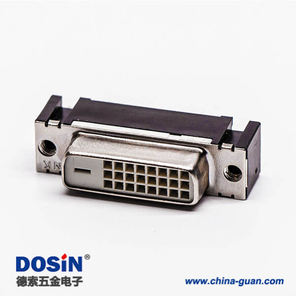 22 dvi接口24+1母頭直插白色膠芯穿孔接PCB板
