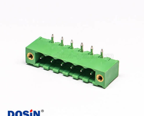 接線端子彎針帶耳固定插頭插拔式5芯法蘭固定式接線端子