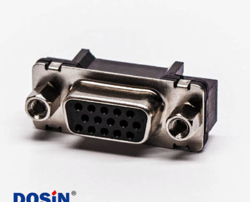 db15三排直插焊板高密度黑色膠芯子帶螺母