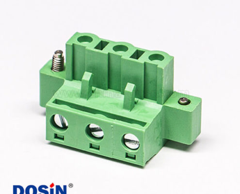 插拔式螺釘接線端子綠色螺母鎖緊插拔式接線連接器