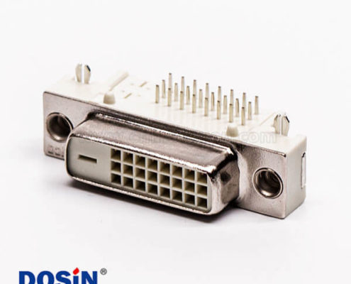 dvi接口母頭彎角插板帶魚叉24+1接PCB板