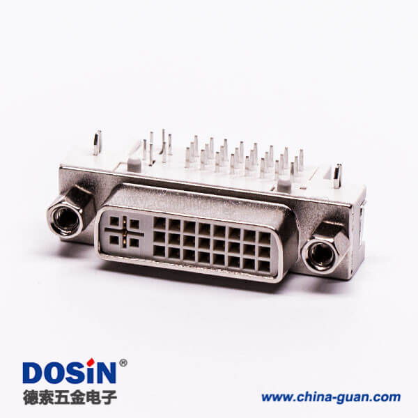 31 dvi24+5連接器母頭彎角帶螺母插板帶魚叉