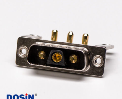 DB型大電流 連接器3V3公座90°焊板 20A支架鉚鎖接PCB板