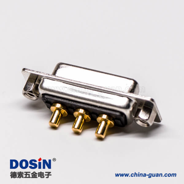 32-1 大電流db3w3母座180°焊板鉚鎖接PCB板混合型連接器