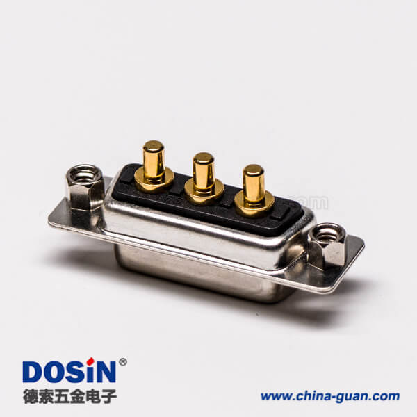 32-2 大電流db3w3母座180°焊板鉚鎖接PCB板混合型連接器