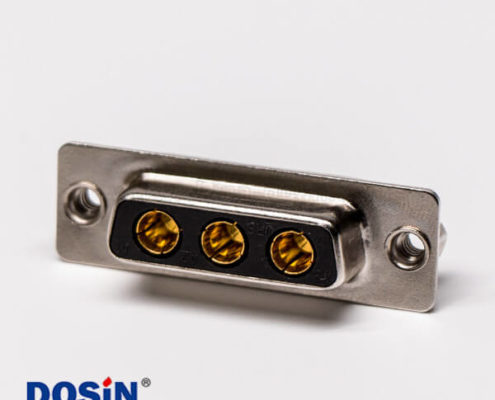 大電流db3w3母座180°焊板鉚鎖接PCB板混合型連接器