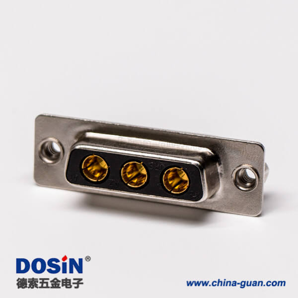 大電流db3w3母座180°焊板鉚鎖接PCB板混合型連接器