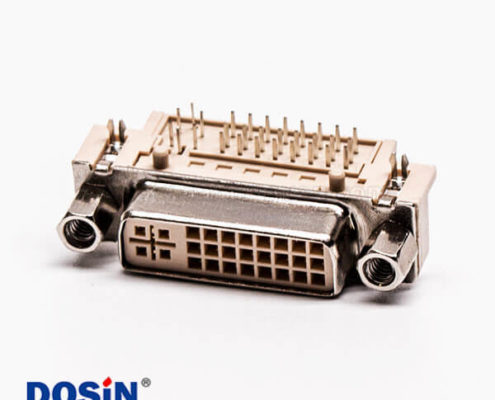 dvi 24+5接口帶螺母彎角插板帶魚叉腳接pcb板