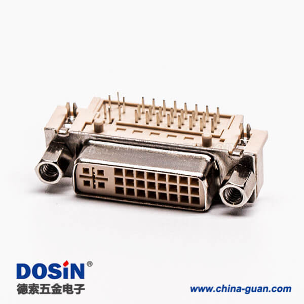 33 dvi 24+5接口帶螺母彎角插板帶魚叉腳接pcb板