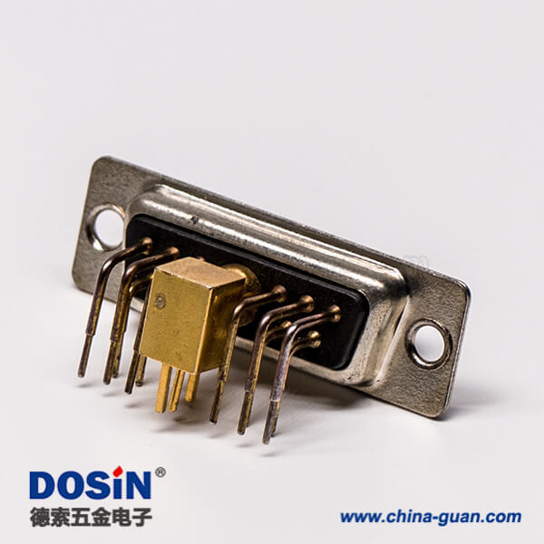 34-1 大電流db連接器射頻彎式11W1焊板插孔接PCB板母座